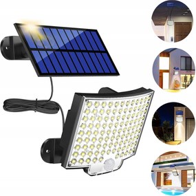 Napelemes Led Lámpa Szürkületi Mozgásérzékelő Fali Lámpa Halogén Kültéri IP65