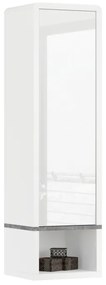 Mazzoni FOLK SWP-36 függő szekrény polccal  Fehér Fényes/Matt + Millenium Beton - MODERN NAPPALIBA/SZOBÁBA