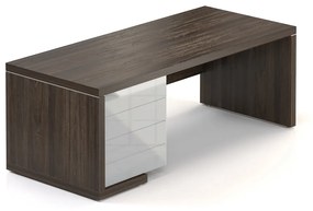 Lineart asztal 200 x 85 cm + bal konténer, bodza sötét / fehér