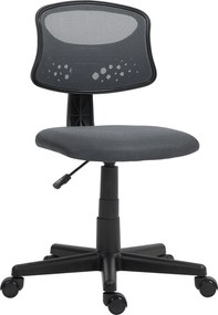 HOMCOM Karfa Nélküli Ergonomikus Irodai Szék Hálós Háttámlával Forgatható Íróasztali Szék Magasságállító 120 kg Teherbírás Szürke | Aosom