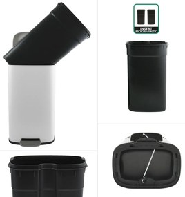 Spirella Pedálový odpadkový koš soft-close Akira 50 l, matt white, 50 l