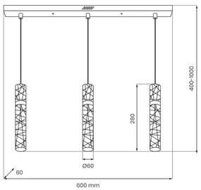 Kábeles LED csillár LAGOS LED/24W/230V aranyszínű