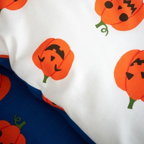 Kék-narancssárga egyszemélyes ágyneműhuzat 135x200 cm Halloween Pumpkins – Catherine Lansfield