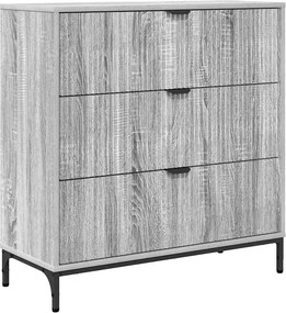 vidaXL Széf fiókkal Szürke Sonoma 79,5 x 33 x 82 cm Faanyag