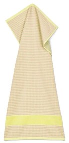 Sárga-rózsaszín frottír bio pamut törölköző 50x100 cm Check – JUNA