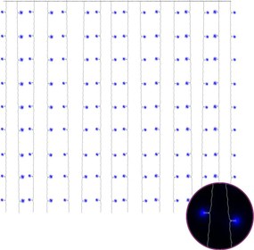 vidaXL 8 funkciós kék fényfüggöny 300 LED-del 3 x 3 m