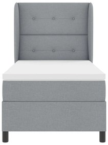 Boxspring Ágy Matraceval Világosszürke 100x200 cm Szövet