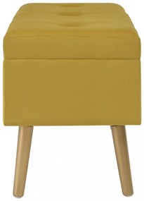 mustársárga bársonypad tárolórekesszel 80 cm