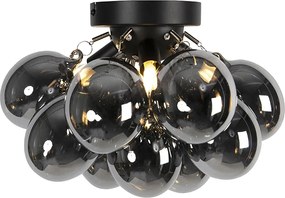 Okos mennyezeti lámpa fekete füstüveggel, 3 izzóval, 3 WiFi G9-es izzóval - Uvas
