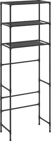 vidaXL 3 szintes fekete WC feletti tárolóállvány 53 x 28 x 169 cm