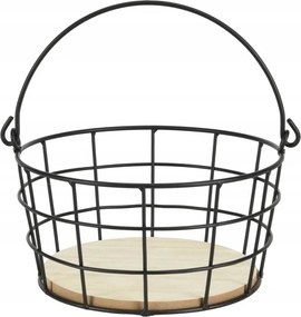 Fém kosár fogantyúval Zöldségek Gyümölcsökhöz, kerek