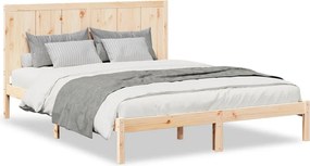 vidaXL tömör fa extra hosszú ágykeret matrac nélkül 140 x 220 cm