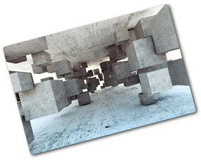 Edzett üveg vágódeszka Kocka betonban pl-ko-80x52-f-97581369
