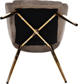 Étkezőszék, szürkésbarna Taupe/gold króm-arany, PERLIA