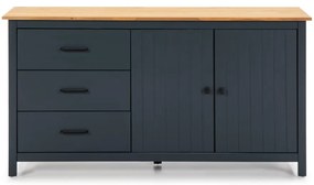 Sötétkék borovi fenyő alacsony komód 150x80 cm Miranda – Marckeric