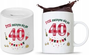 Születésnapra 40 40-es 40-es Persely Szett fényképes nyomott mintás bögre