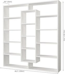 Ample könyvespolc, fehér, 125 cm
