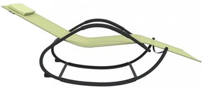 2 db krémszínű acél és textilén hintázó napozóágy