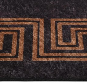 fekete és arany csúszásmentes mosható szőnyeg 80 x 150 cm