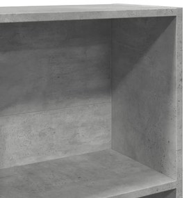 betonszürke szerelt fa könyvespolc 60 x 24 x 143 cm