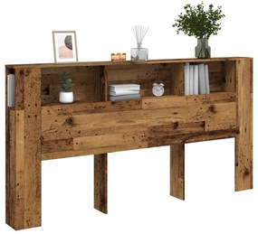 antik fa színű szerelt fa áthidalószekrény 200x18,5x102,5 cm