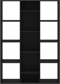 fekete szerelt fa térelválasztó/könyvszekrény 100 x 24 x 140 cm
