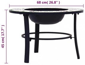 zöld kerámia mozaik tűztál 68 cm
