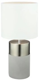 Asztali lámpa, világosszürke/fehér, QENNY TYP 19
