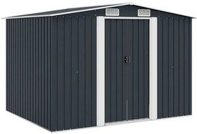 vidaXL antracitszürke acél kerti fészer 257 x 205 x 178 cm