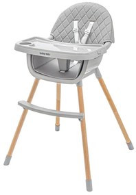 Baby Mix Freja wooden etetőszék, szürke