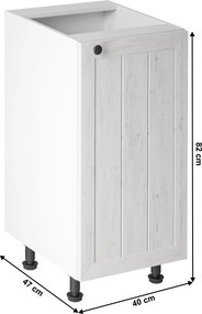 alsószekrény D40, jobbos, fehér/sosna andersen, PROVANCE