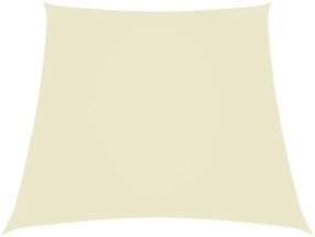 krémszínű trapéz alakú oxford-szövet napvitorla 2/4 x 3 m