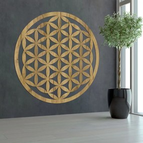 Elegáns faragott fa mandala falra - FLORUM