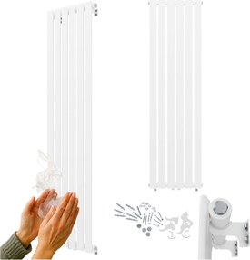 Dekoratív függőleges radiátor 1600x450 Fehér radiátor 776W panel Fero