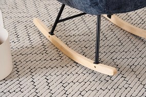 Hintaszék, relaxációs szék kordbársony kárpitozással, sötét szürke