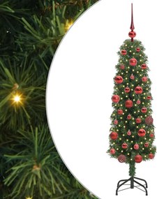 vidaXL Mű karácsonyfa 150 LED-del Zöld 150 cm PVC, acél és műanyag