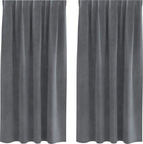 vidaXL Sötétítő függönyök 2 pcs Világosszürke 140 x 175 cm Bársony