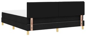 vidaXL Boxspring Ágy Matraccal Fekete 180x200 cm Szövet