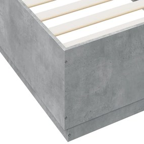 betonszürke szerelt fa ágykeret 100 x 200 cm