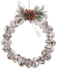 Ezüstszínű karácsonyi függő koszorú Cascabeles - Casa Selección