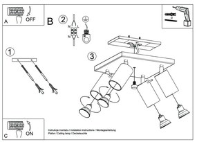 Etna fehér mennyezeti lámpa - Sollux