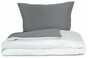 Luxury Collection szatén ágynemű, fehér/sötétszürke, 200 x 200 cm, 2 ks 70 x 90 cm