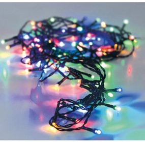 96 LED-es kültéri-beltéri elemes fényfüzér, időzíthető 6/18 órás, 8 féle fényjátékkal színes, 7 m