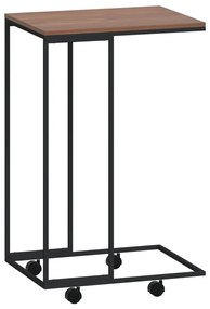 Fekete szerelt fa kisasztal kerekekkel 40 x 30 x 63,5 cm