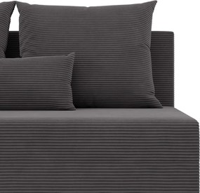 Nobu sarokkanapé, kordbársony, univerzális oldal, szürke