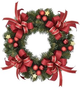 Adventi koszorú Piros-arany 25 cm