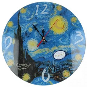 Van Gogh Csillagos éj üveg falióra - 30 cm - CARMANI