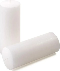 Rusztikus gyertya készlet 20 cm Ø 7,5 cm 2 db fehér