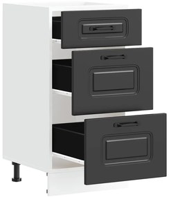 fekete, műfa konyhaszekrény „Kalmar”