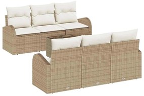 vidaXL Kerti Kanapé Szett párnával tárolóval 7 pcs Beige és krém